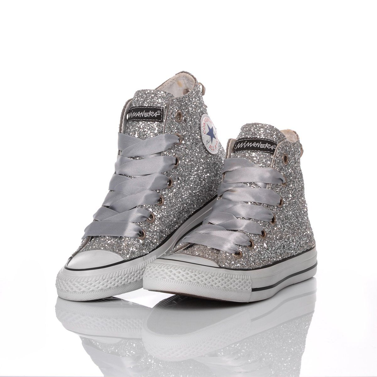 CONVERSE SILVER HI TOP SNEAKERS