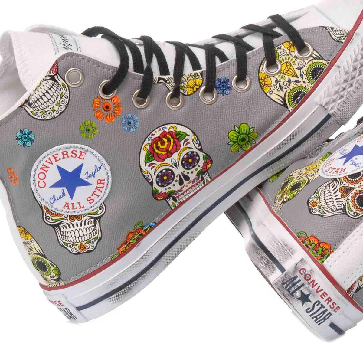 CONVERSE GREY HI TOP SNEAKERS - DIVINE
