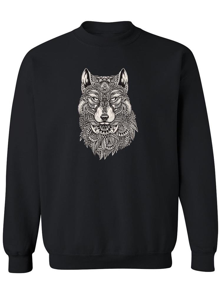 Ethnic Wolf Head Sweatshirt Women's -Image by Shutterstock