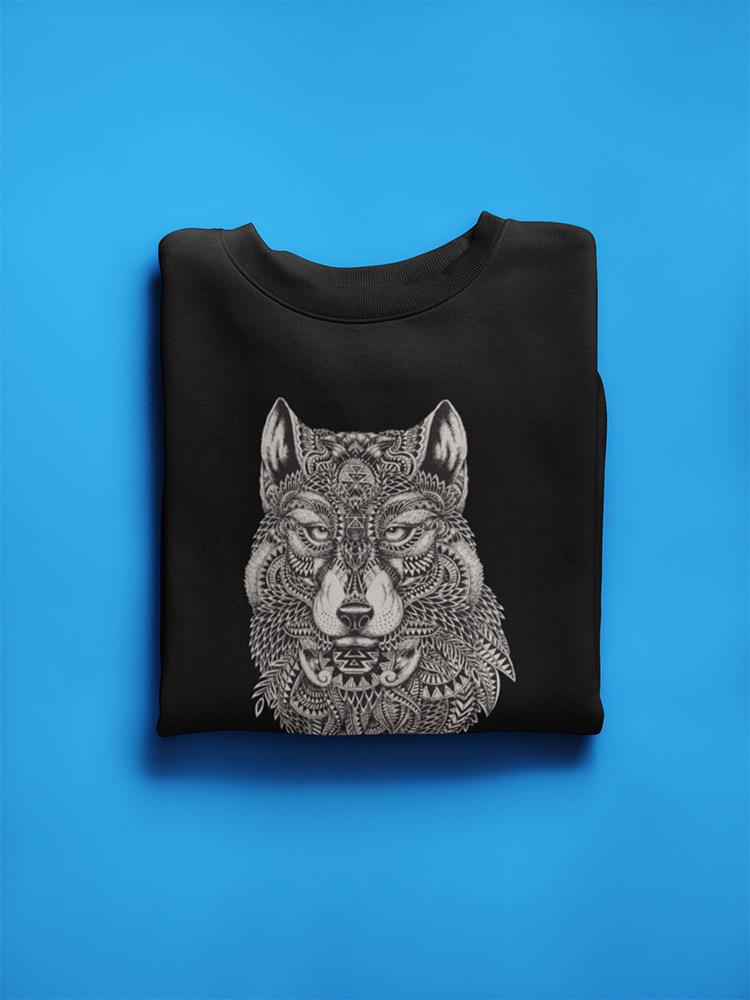 Ethnic Wolf Head Sweatshirt Women's -Image by Shutterstock