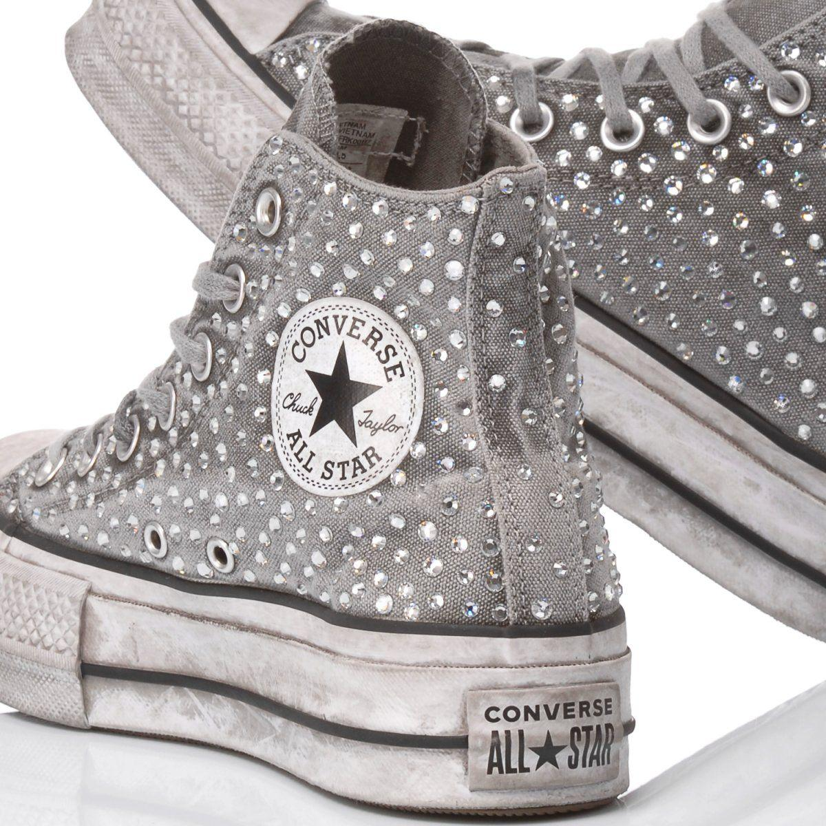 CONVERSE GREY HI TOP SNEAKERS - DIVINE