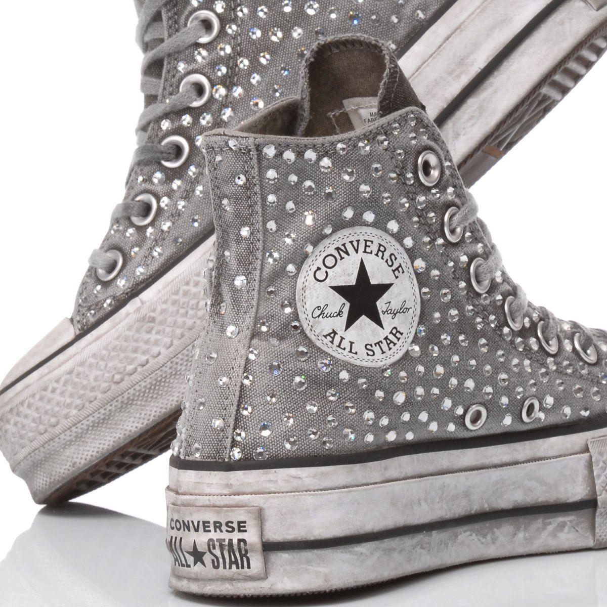 CONVERSE GREY HI TOP SNEAKERS - DIVINE