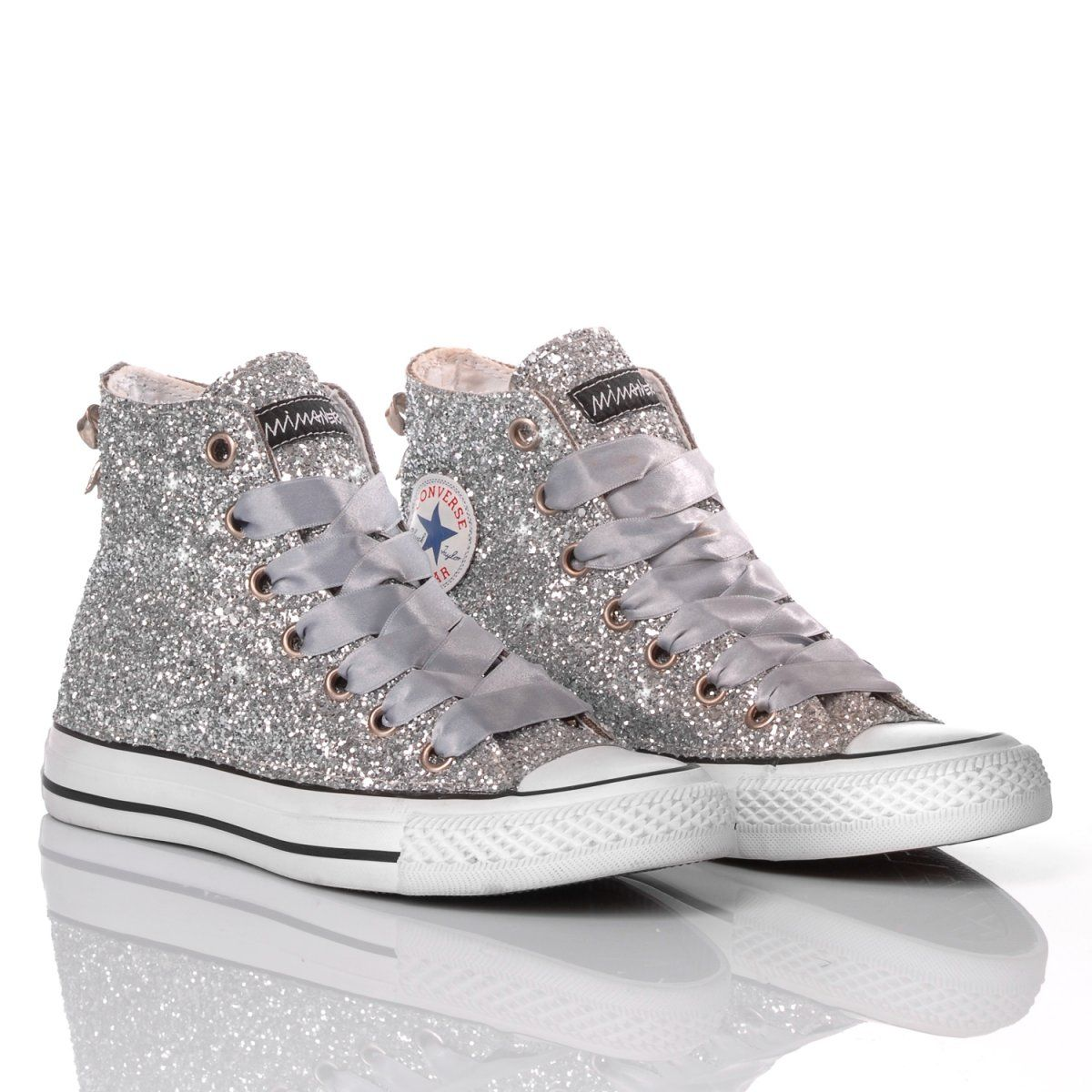 CONVERSE SILVER HI TOP SNEAKERS