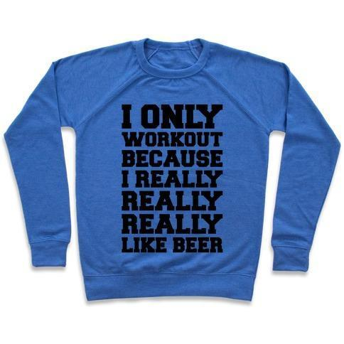 BEER WORKOUT CREWNECK SWEATSHIRT - DIVINE