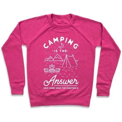 CAMPING IS THE ANSWER CREWNECK SWEATSHIRT
