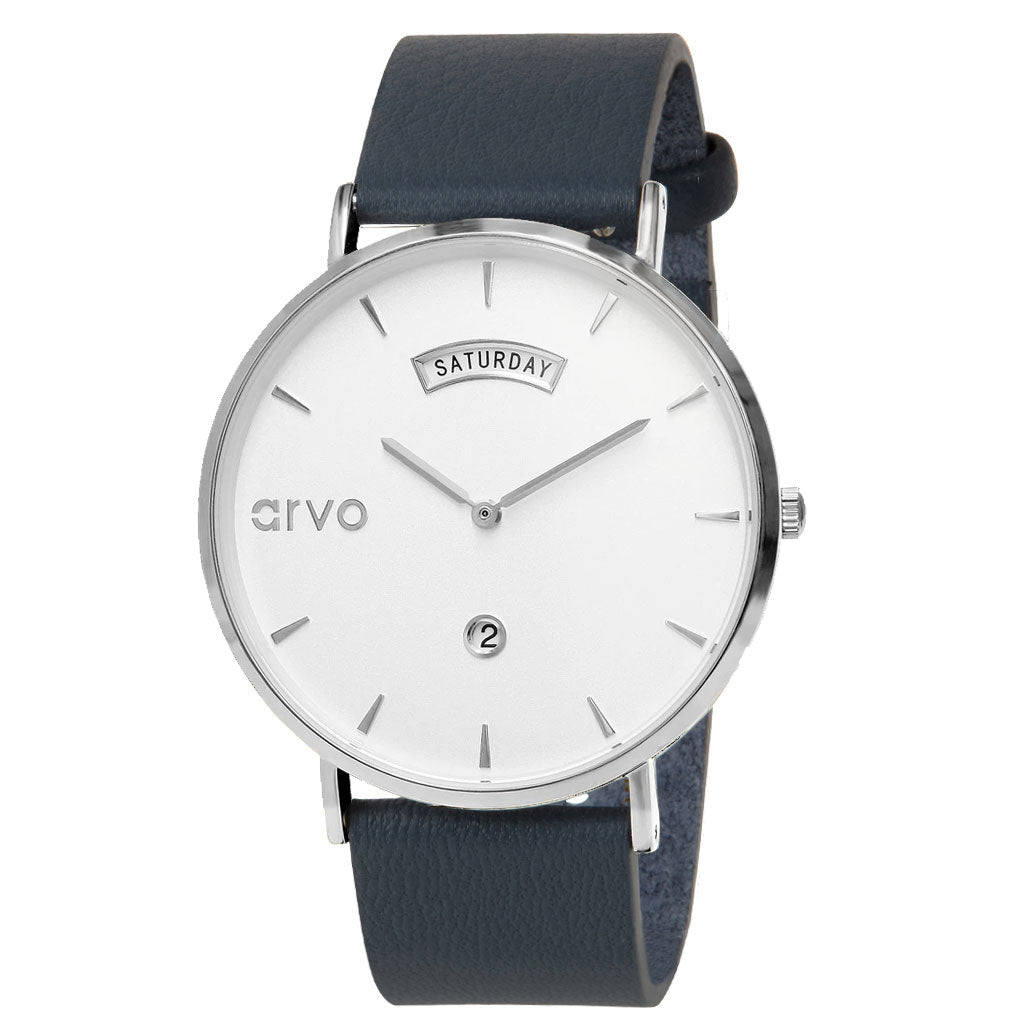 Arvo Awristacrat Watch - Silver - Marino Blue Band