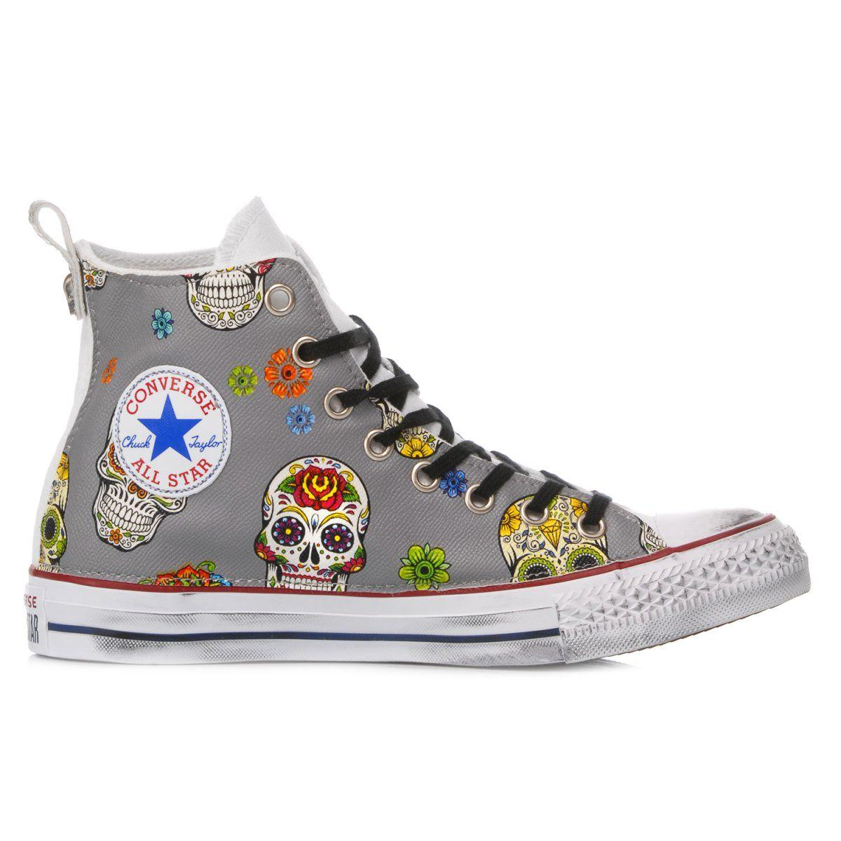 CONVERSE GREY HI TOP SNEAKERS - DIVINE