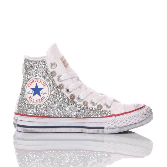 CONVERSE SILVER HI TOP SNEAKERS - DIVINE
