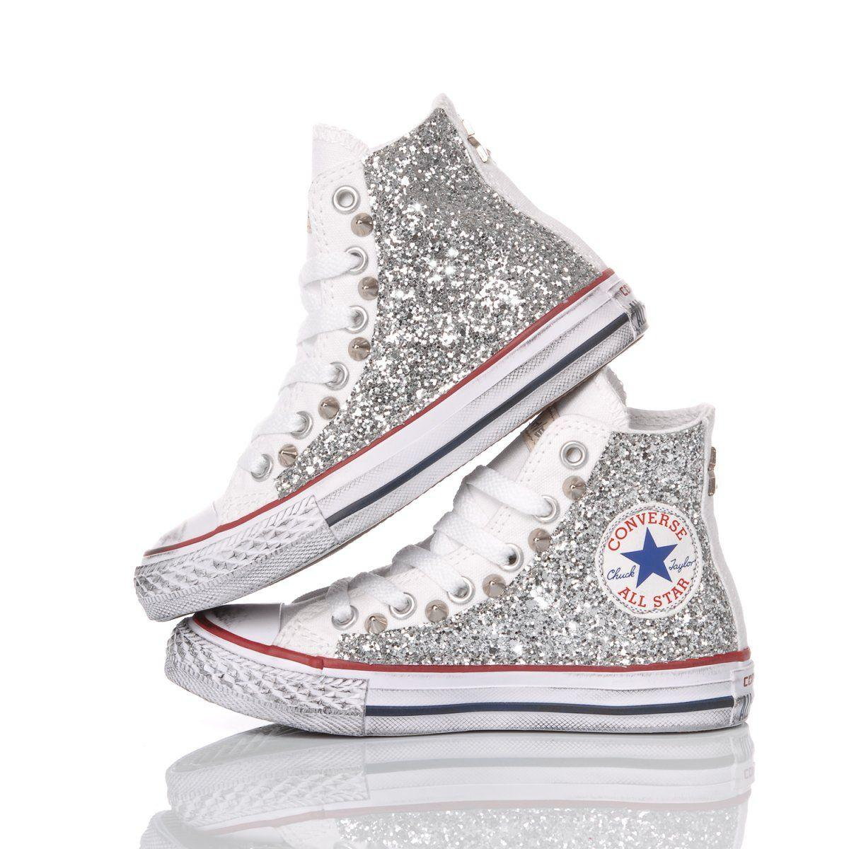 CONVERSE SILVER HI TOP SNEAKERS - DIVINE
